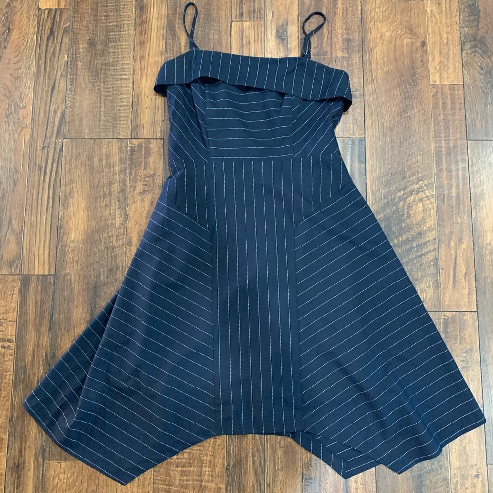 Pinstripe navy dress